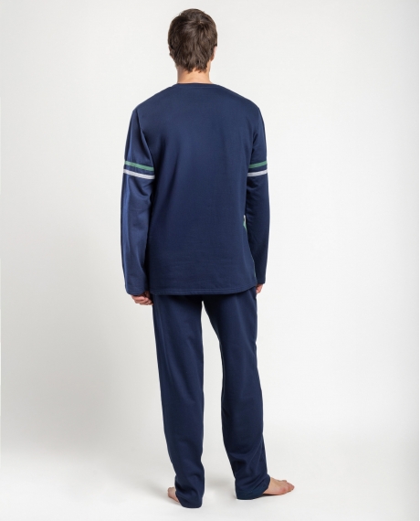 LOIS Pijama Manga Larga Preppy para Hombre MARINO 2