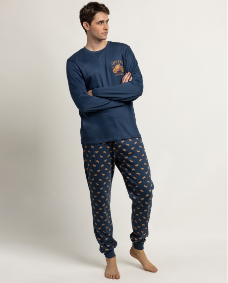 LOIS Pijama Manga Larga Roadster para Hombre AZUL