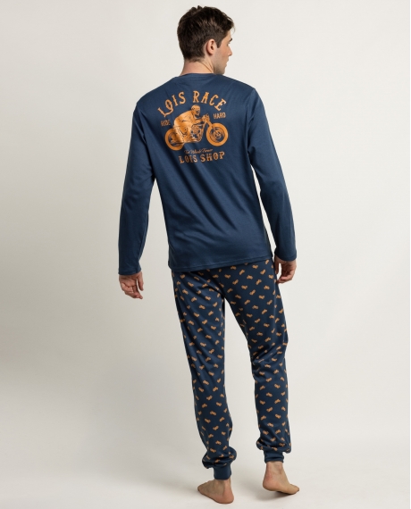 LOIS Pijama Manga Larga Roadster para Hombre AZUL 2