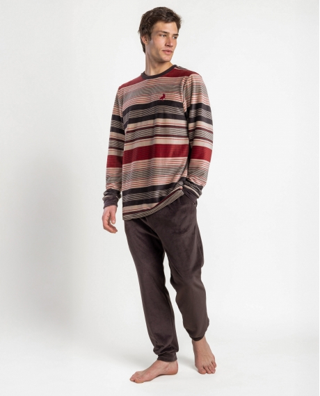 LOIS Pijama Manga Larga Doble Velvet Celsius para Hombre MARRON