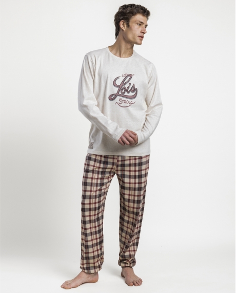 LOIS Pijama Manga Larga Celsius para Hombre BEIGE