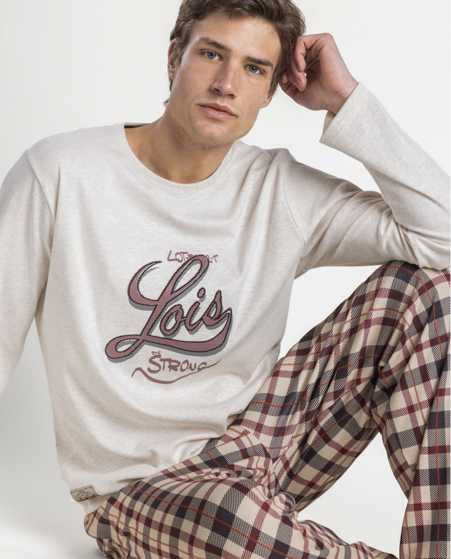 LOIS Pijama Manga Larga Celsius para Hombre BEIGE