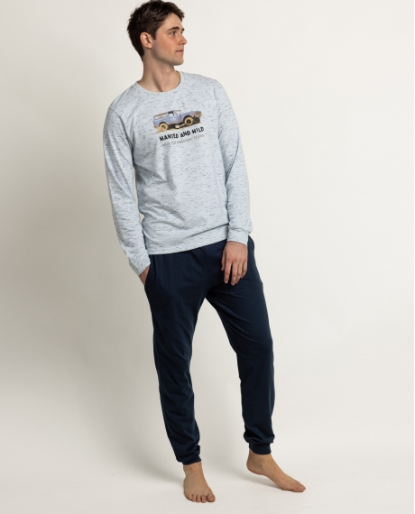 LOIS Pijama Manga Larga Wanted & Wild para Hombre BLANCO