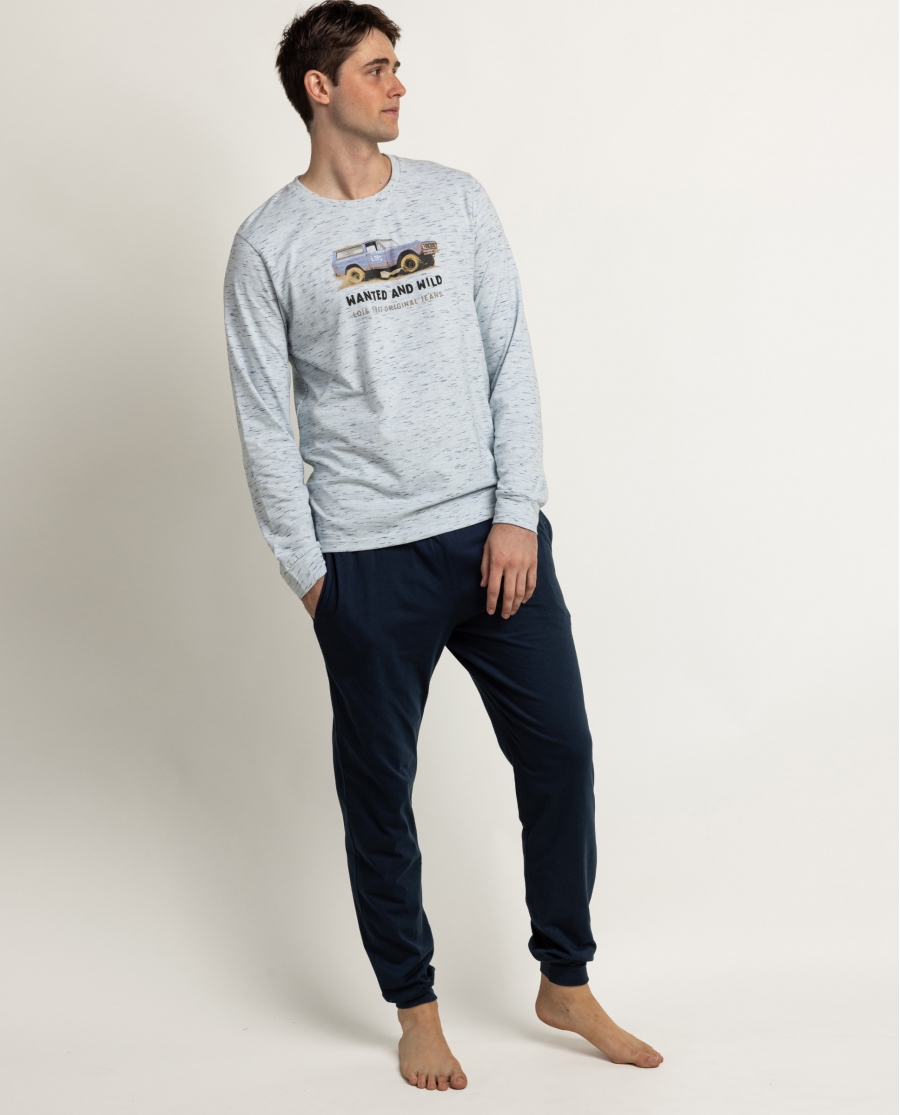 LOIS Pijama Manga Larga Wanted & Wild para Hombre BLANCO