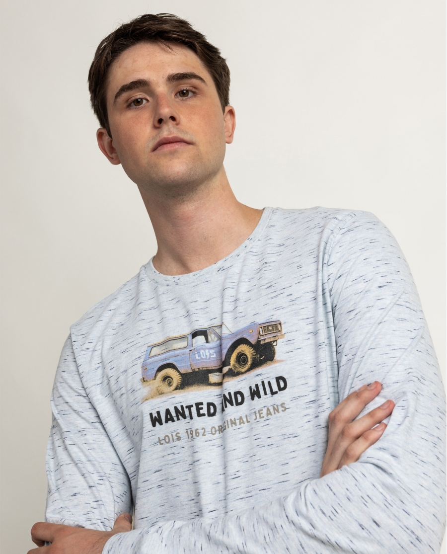 LOIS Pijama Manga Larga Wanted & Wild para Hombre BLANCO