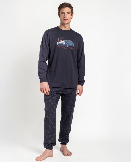 LOIS Pijama Manga Larga Engine para Hombre MARINO