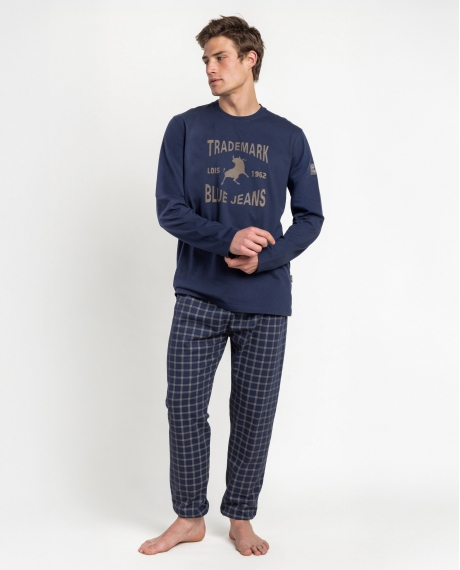 LOIS Pijama Manga Larga Wanted & Wild para Hombre MARINO