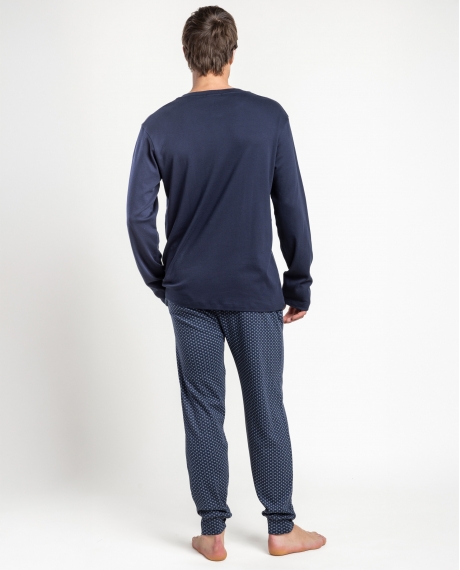 ANTONIO MIRO Pijama Manga Larga Tapeta Lounge Club para Hombre MARINO 2