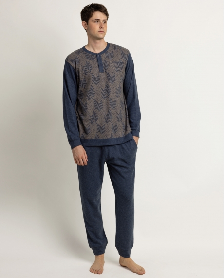 ANTONIO MIRO Pijama Manga Larga Tapeta Dapper para Hombre MARRON