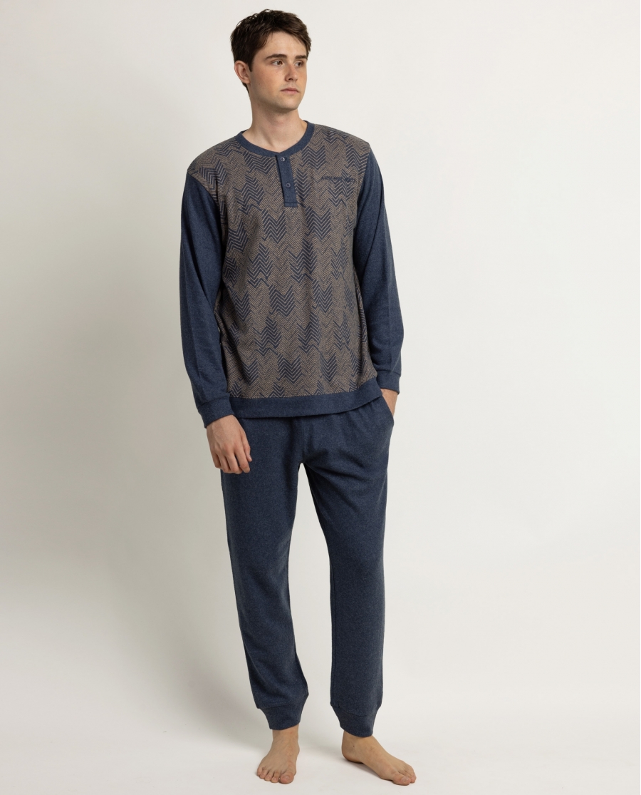 ANTONIO MIRO Pijama Manga Larga Tapeta Dapper para Hombre MARRON