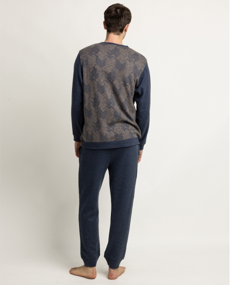 ANTONIO MIRO Pijama Manga Larga Tapeta Dapper para Hombre MARRON 2