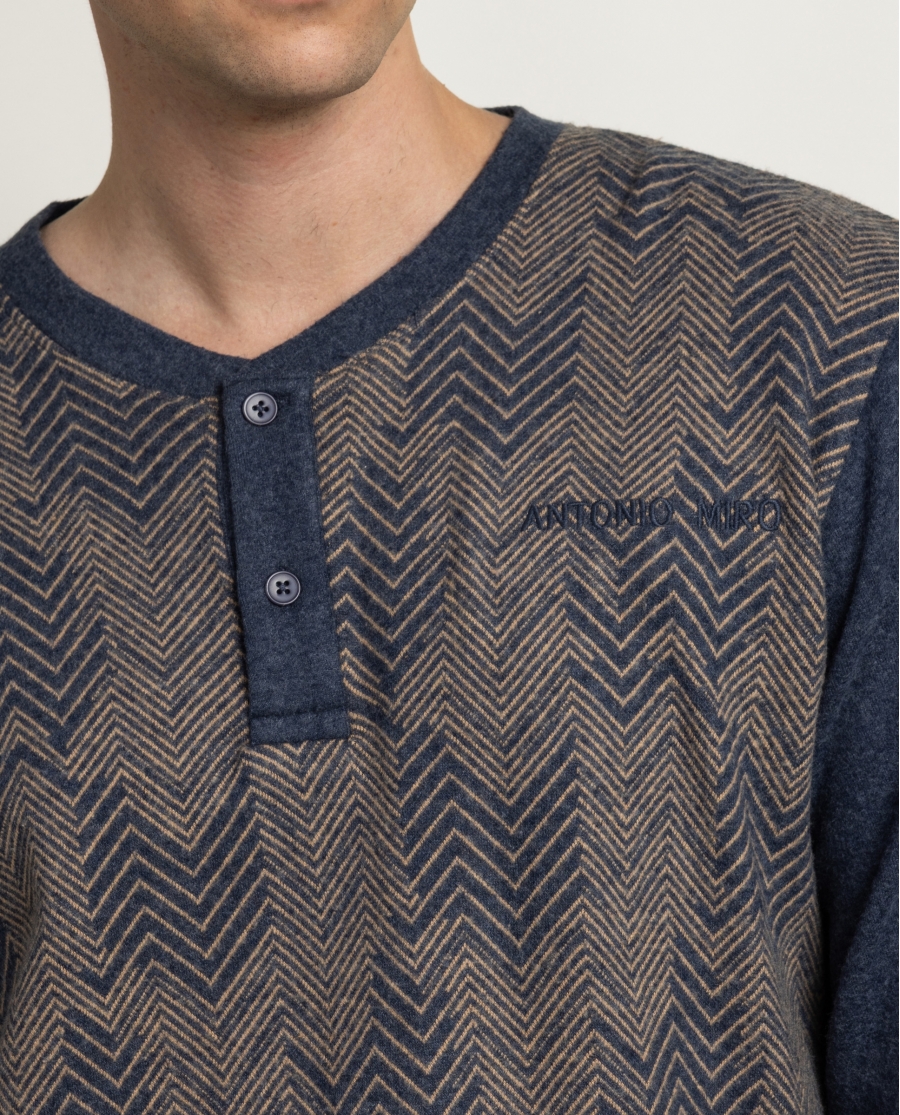 ANTONIO MIRO Pijama Manga Larga Tapeta Dapper para Hombre MARRON