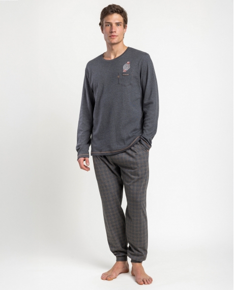 ANTONIO MIRO Pijama Manga Larga Watch para Hombre GRIS JASPE