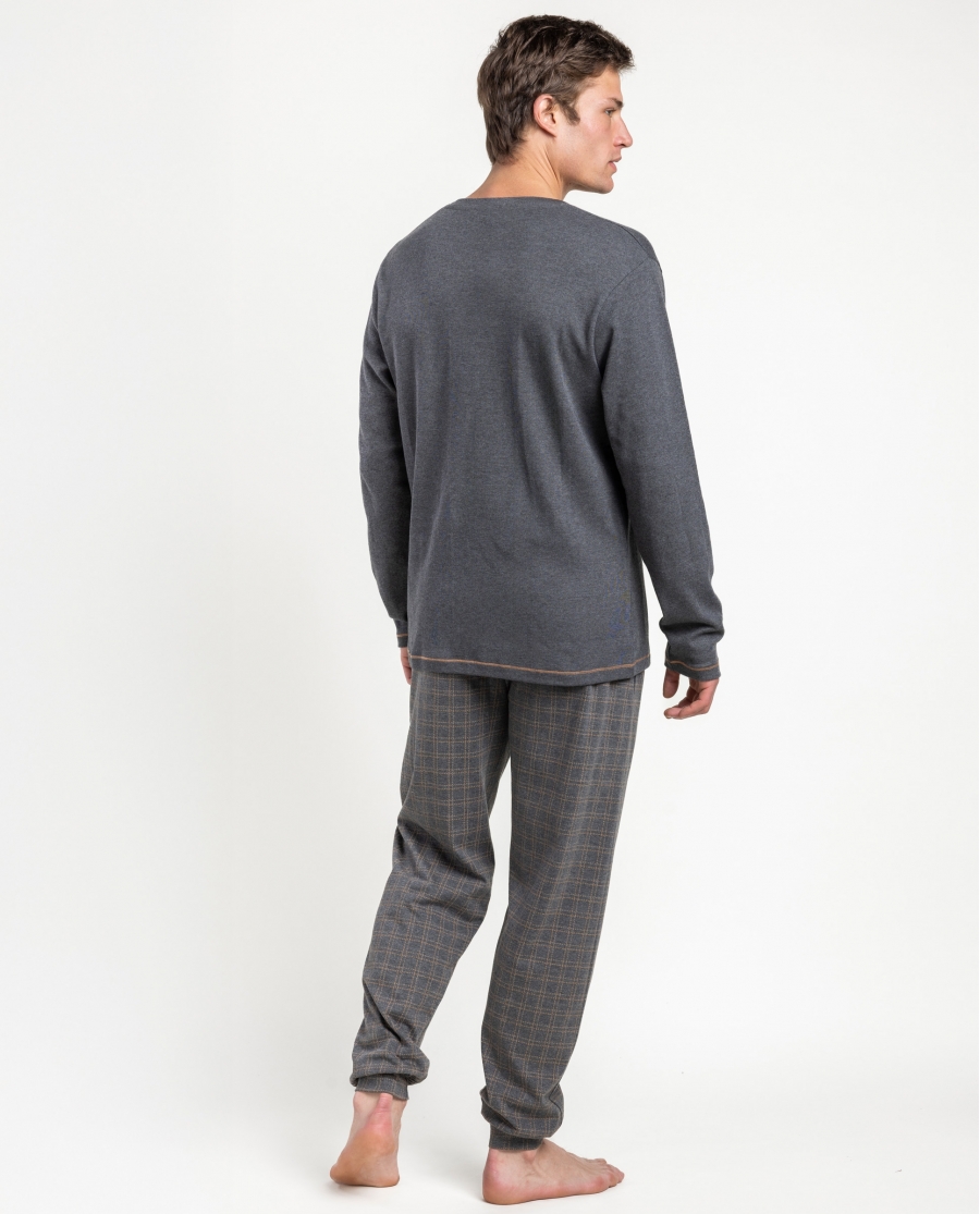 ANTONIO MIRO Pijama Manga Larga Watch para Hombre GRIS JASPE