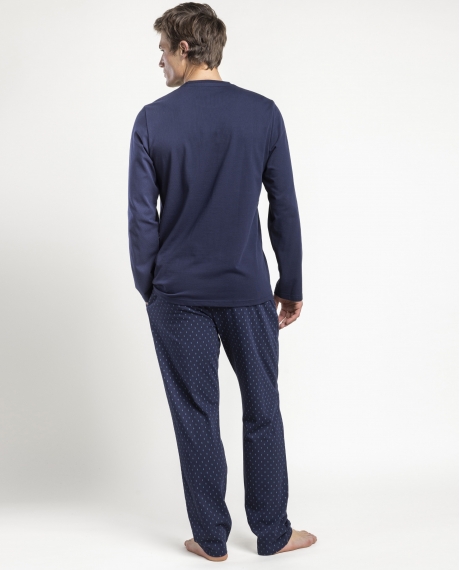 ANTONIO MIRO Pijama Manga Larga Travel Navy Pack para Hombre MARINO 2