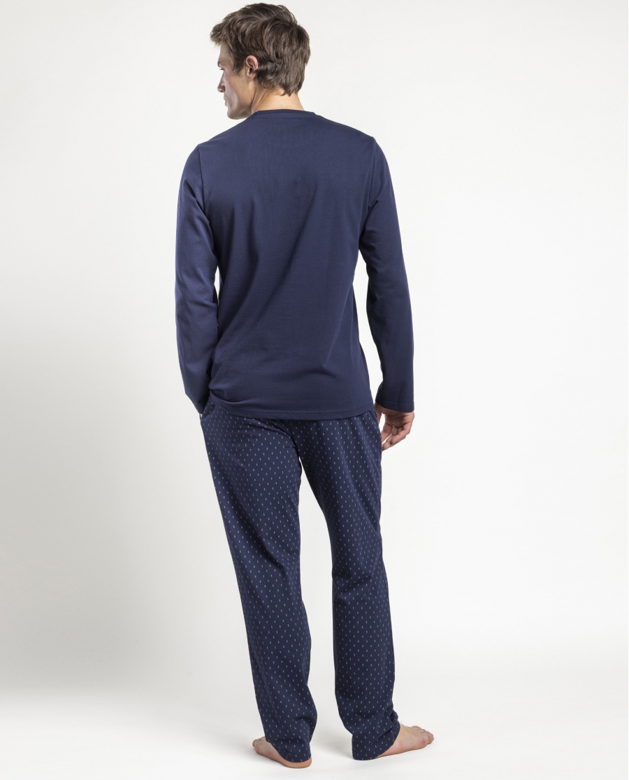 ANTONIO MIRO Pijama Manga Larga Travel Navy Pack para Hombre MARINO