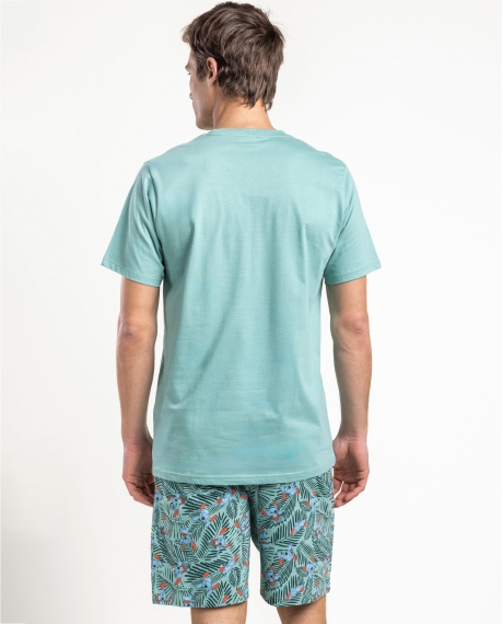 DISNEY Pijama Manga Corta Vacation Mode para Hombre VERDE 2