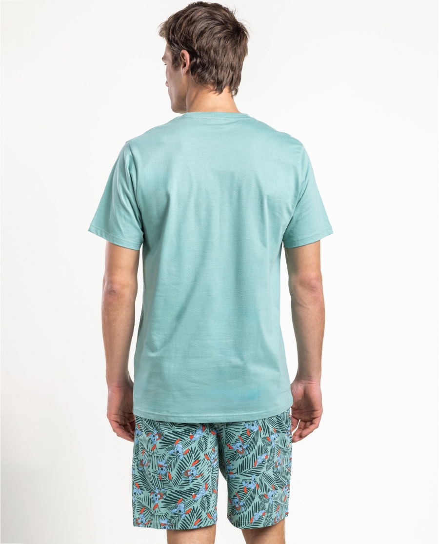 DISNEY Pijama Manga Corta Vacation Mode para Hombre VERDE