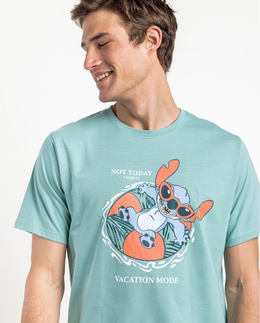 DISNEY Pijama Manga Corta Vacation Mode para Hombre VERDE