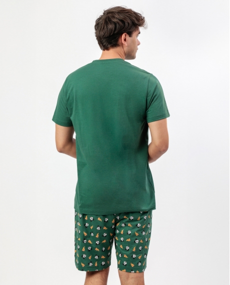 DISNEY Pijama Manga Corta Italy para Hombre VERDE 2