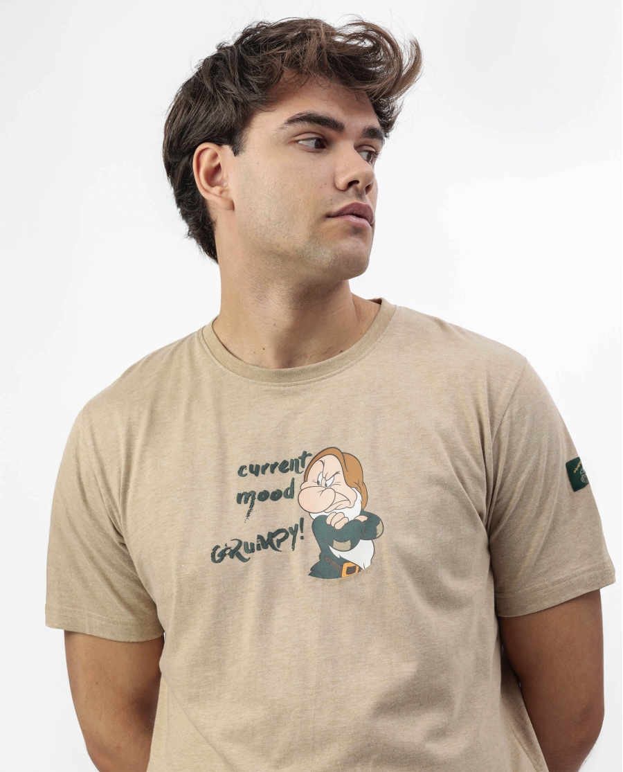 DISNEY Pijama Manga Corta Grumpy Curent Mood para Hombre CAMEL