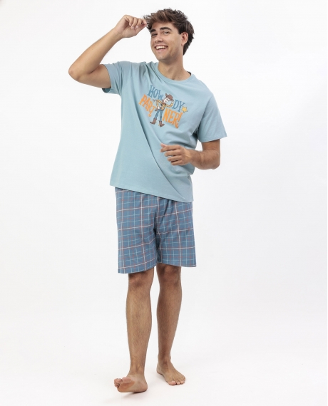 TOY STORY Pijama Manga Corta Howdy para Hombre AZUL