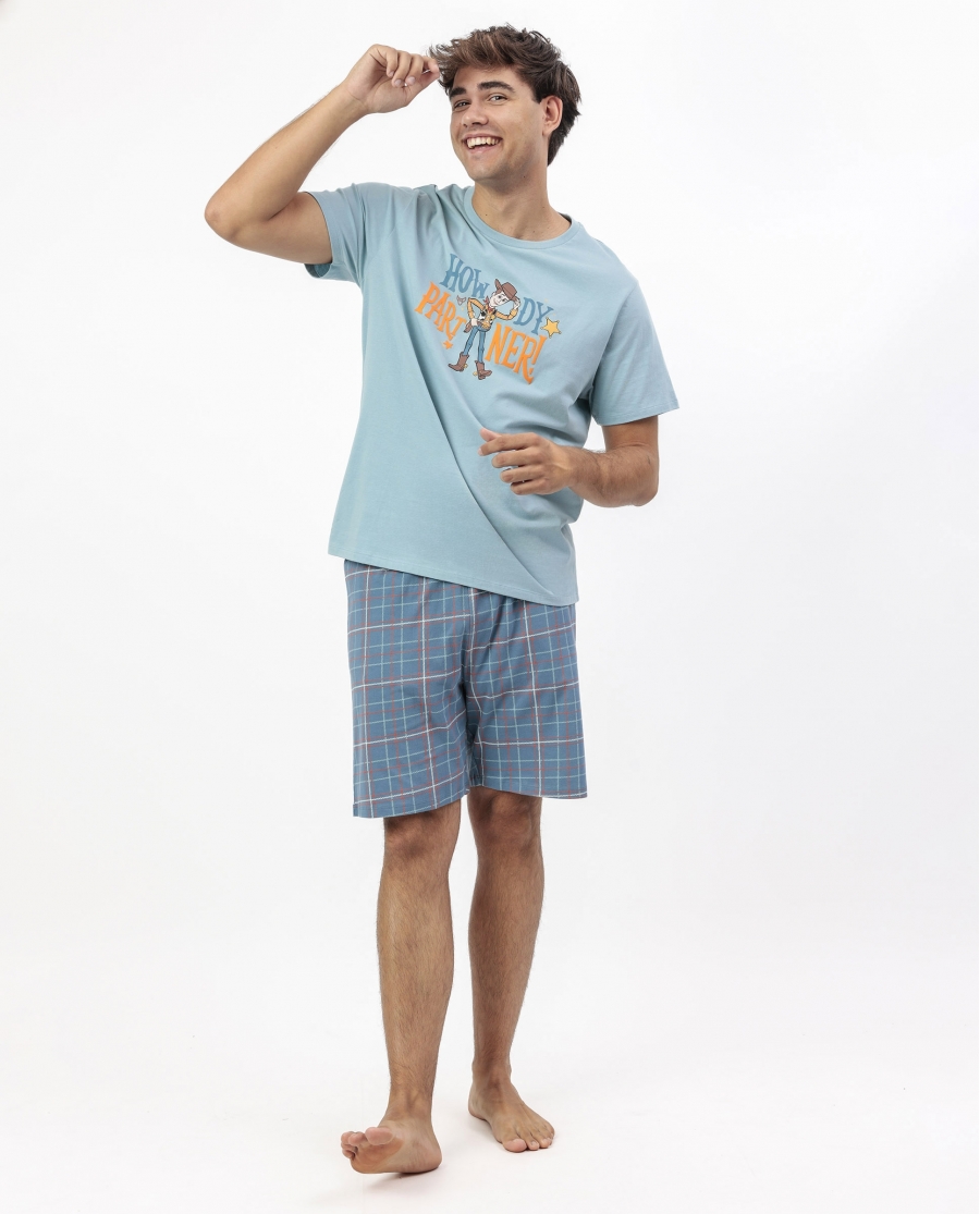TOY STORY Pijama Manga Corta Howdy para Hombre AZUL