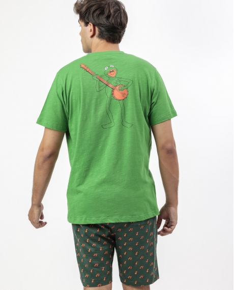 DISNEY MUPPETS Pijama Manga Corta Kermit the Frog para Hombre VERDE 2