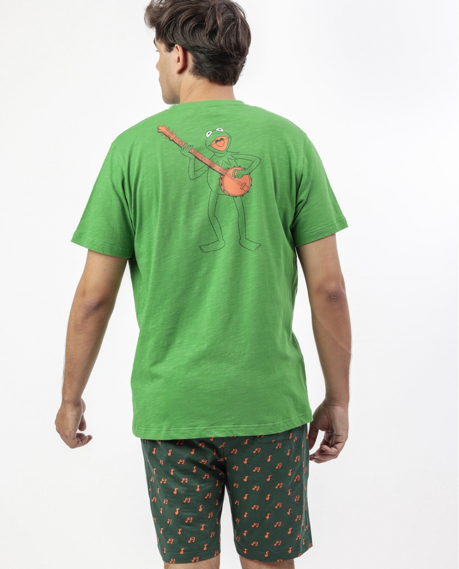 DISNEY MUPPETS Pijama Manga Corta Kermit the Frog para Hombre VERDE
