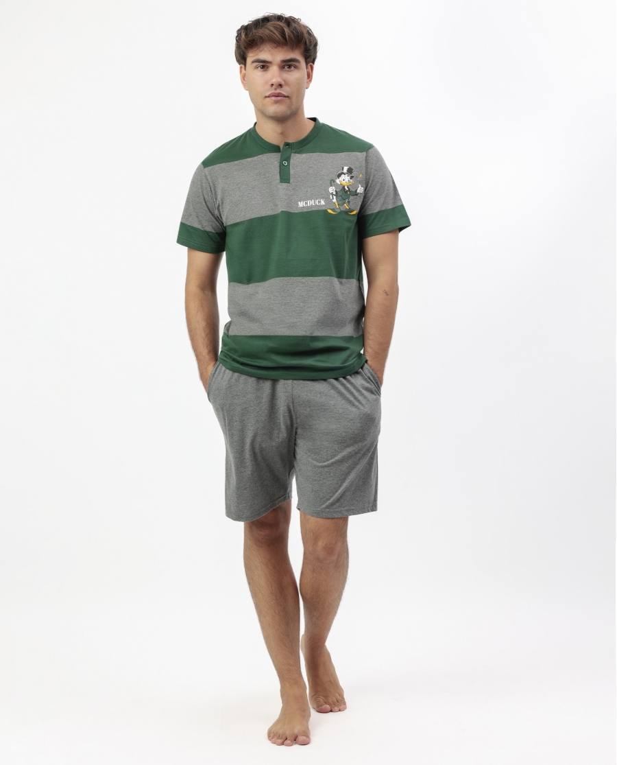 DISNEY Pijama Manga Corta Gilito para Hombre VERDE