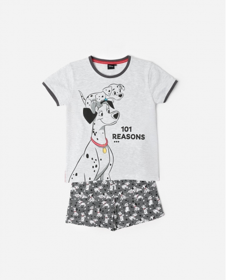 DISNEY Pijama Manga Corta 101 Reasons para Niño GRIS JASPE