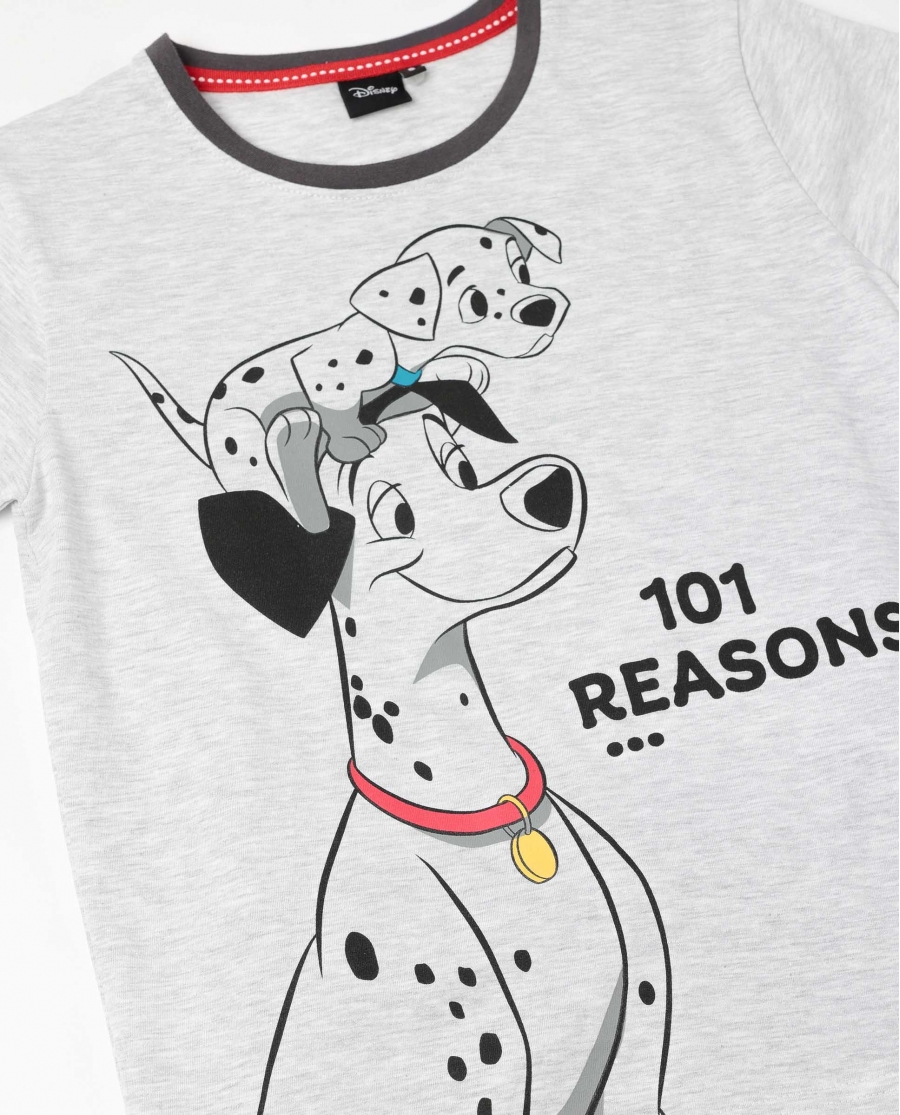 DISNEY Pijama Manga Corta 101 Reasons para Niño GRIS JASPE