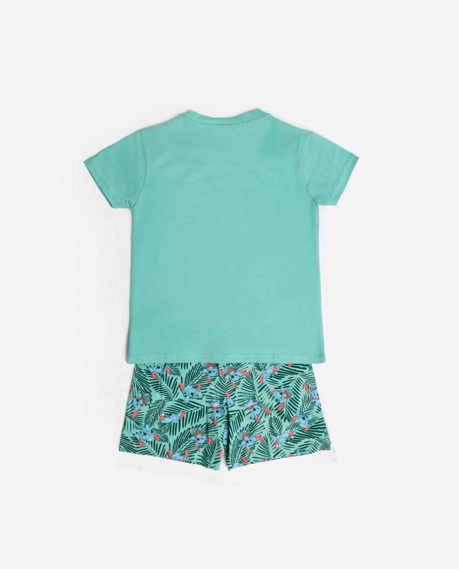 DISNEY Pijama Manga Corta Vacation Mode para Niño VERDE