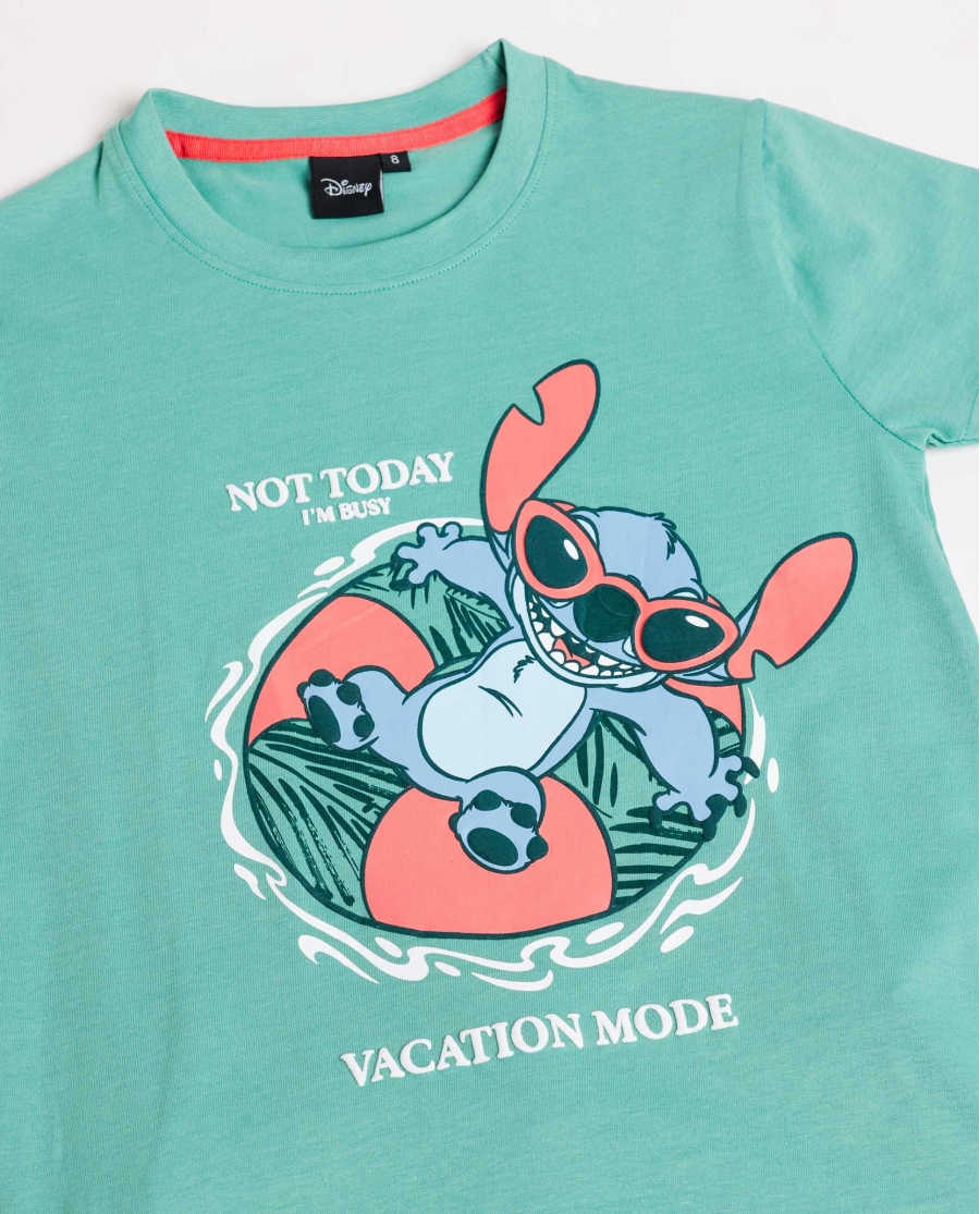 DISNEY Pijama Manga Corta Vacation Mode para Niño VERDE