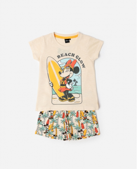 DISNEY Pijama Manga Corta Surf S Up para Niña CREMA