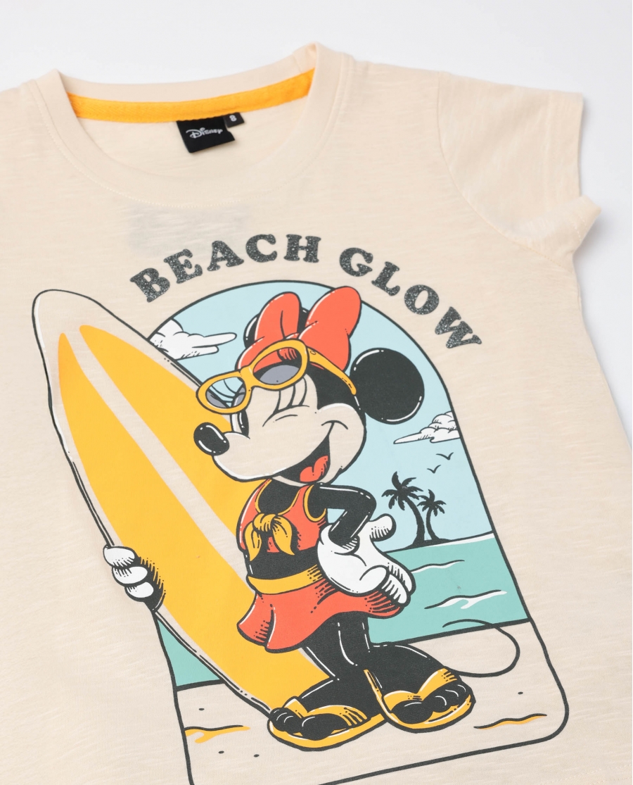 DISNEY Pijama Manga Corta Surf S Up para Niña CREMA