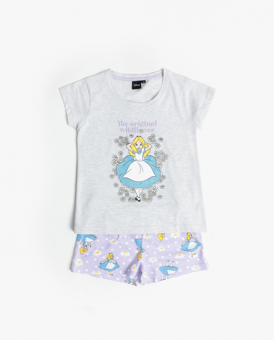 DISNEY Pijama Manga Corta Dreamland para Niña GRIS JASPE