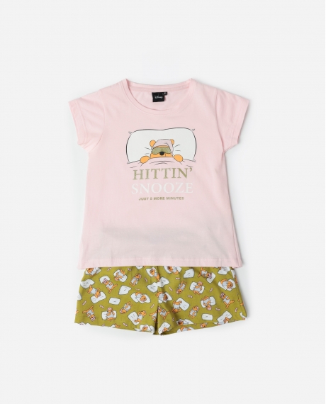 DISNEY Pijama Manga Corta Winnie Sleep para Niña ROSA
