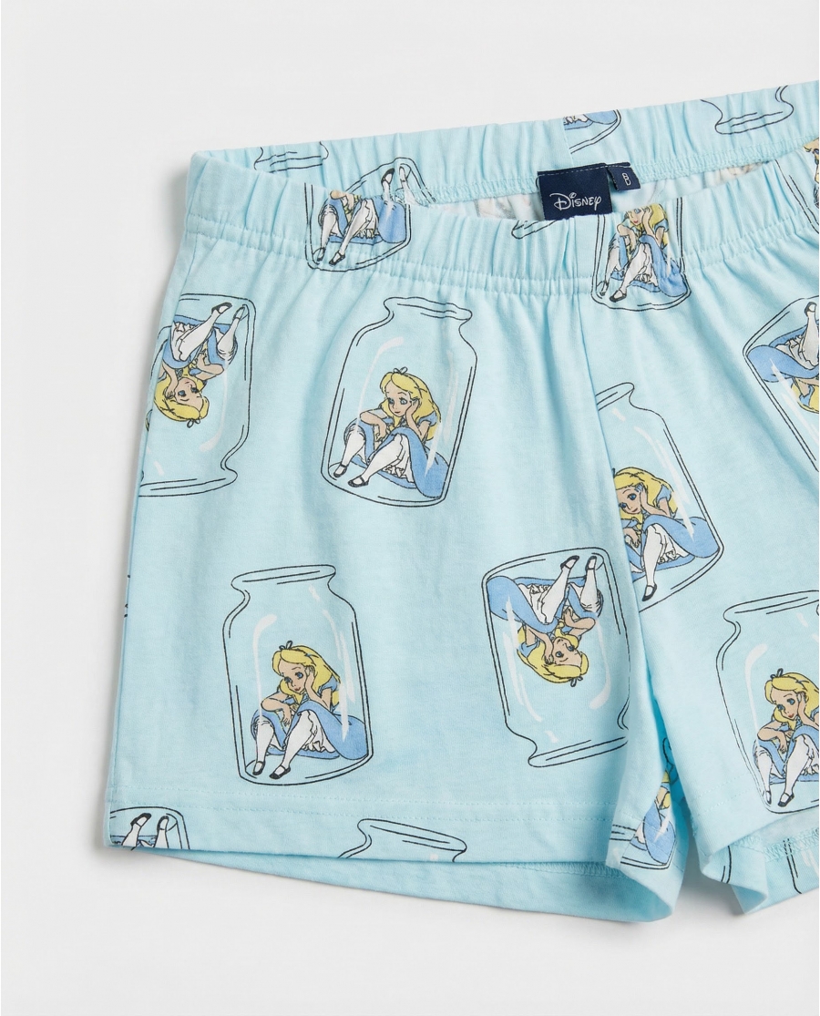DISNEY Pijama Manga Corta Blue Alice para Niña AZUL