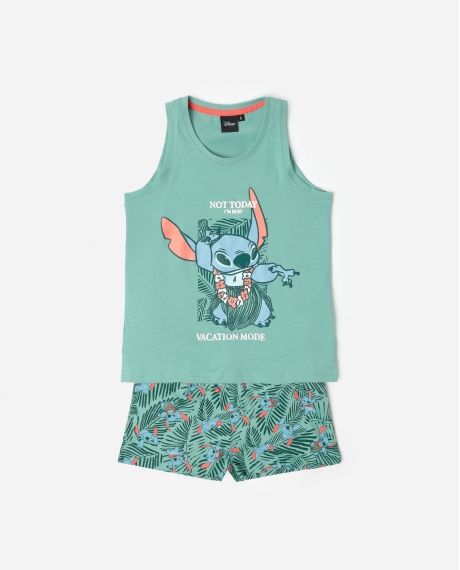 DISNEY Pijama Sin mangas Vacation Mode para Niña VERDE