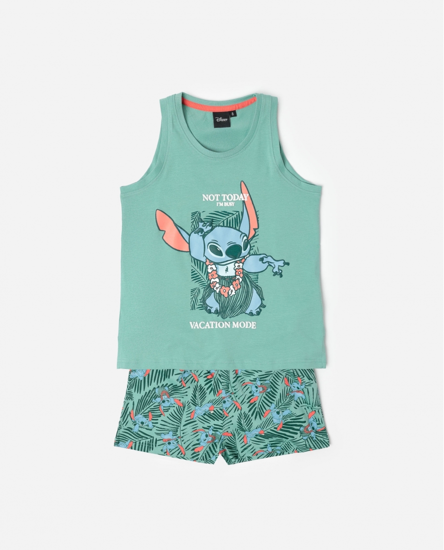 DISNEY Pijama Sin mangas Vacation Mode para Niña VERDE