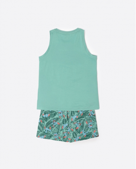 DISNEY Pijama Sin mangas Vacation Mode para Niña VERDE 2