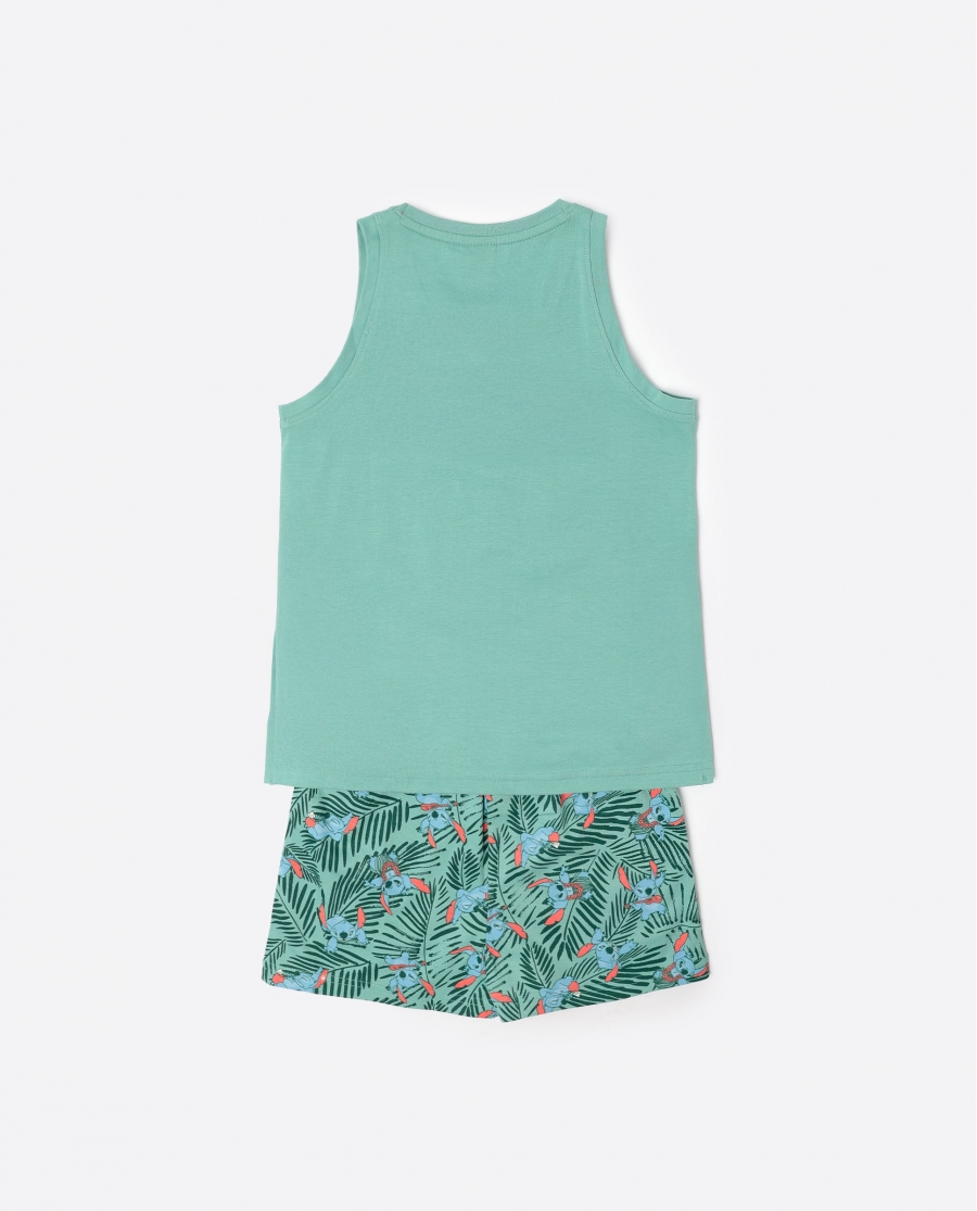 DISNEY Pijama Sin mangas Vacation Mode para Niña VERDE