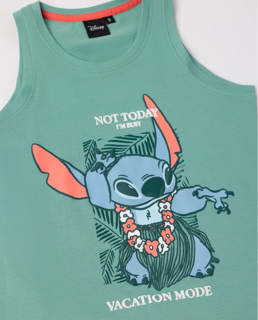 DISNEY Pijama Sin mangas Vacation Mode para Niña VERDE