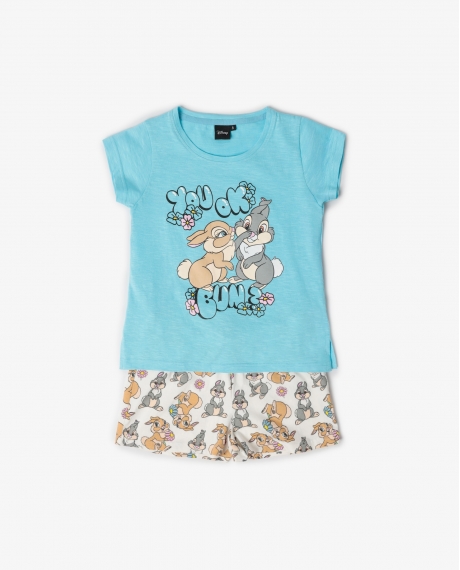 DISNEY Pijama Manga Corta No Bunny Like You para Niña AZUL
