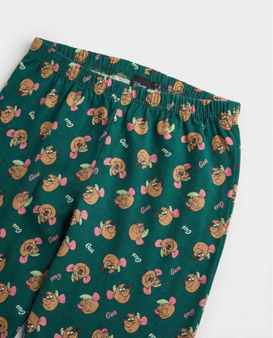 DISNEY Pijama Manga Larga Gus Gus Cheese para Niña VERDE