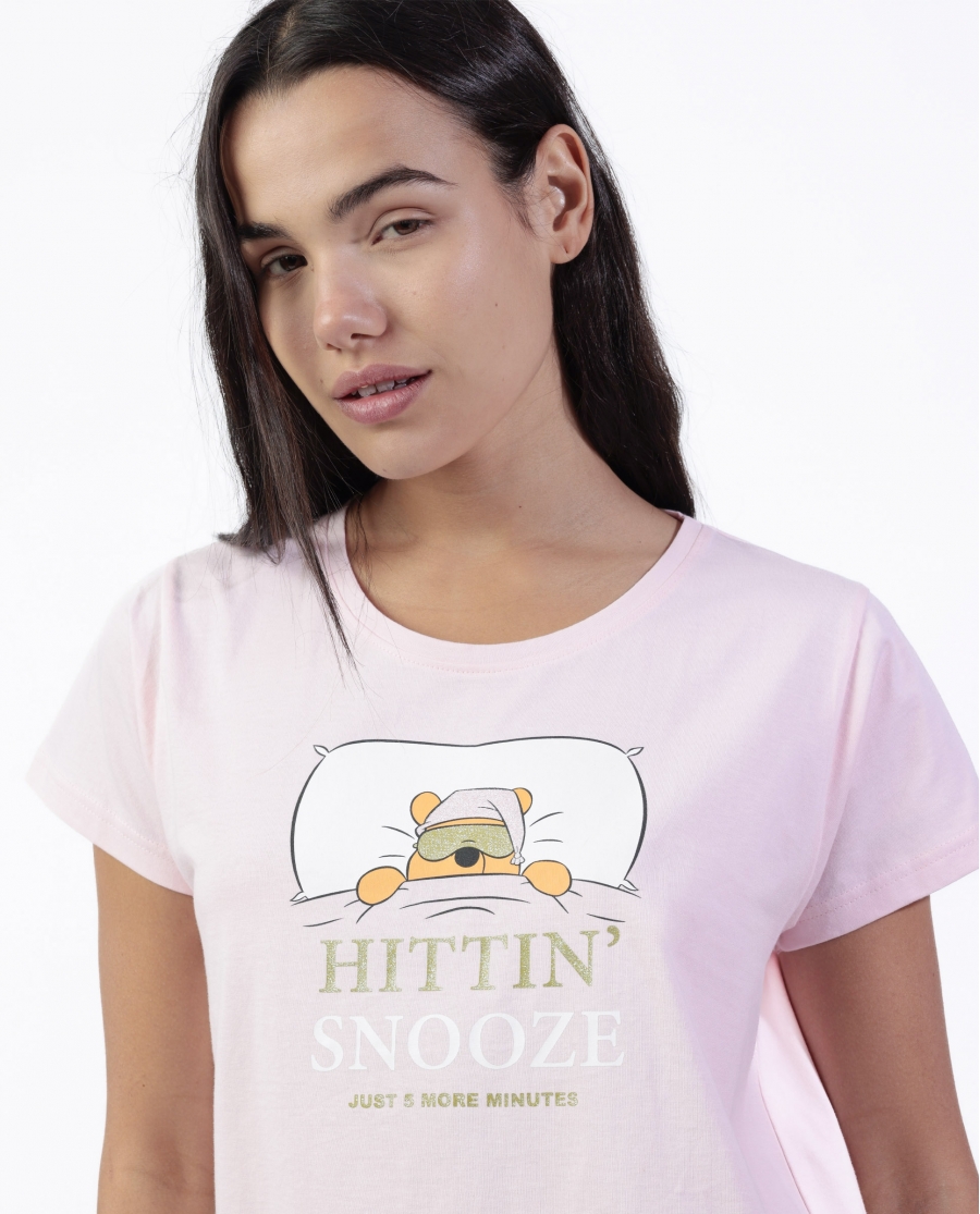 DISNEY Pijama Manga Corta Winnie Sleep para Mujer ROSA