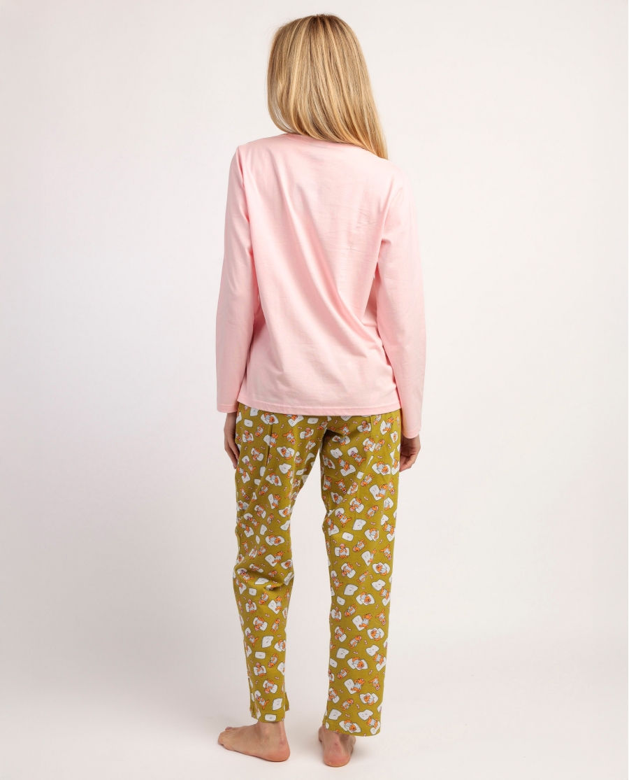 DISNEY Pijama Manga Larga Winnie Sleep para Mujer ROSA