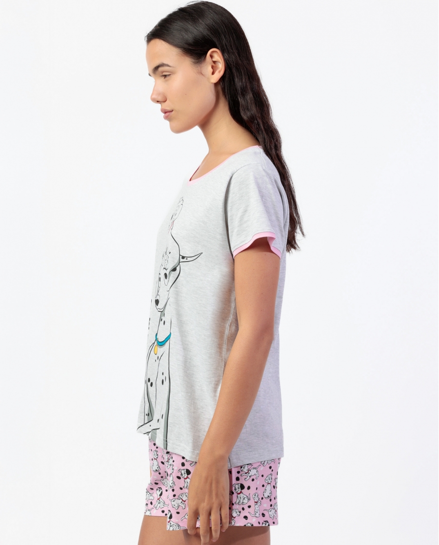 DISNEY Pijama Manga Corta 101 Reasons para Mujer GRIS JASPE