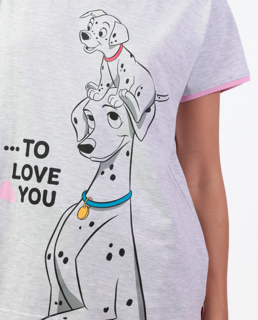 DISNEY Pijama Manga Corta 101 Reasons para Mujer GRIS JASPE